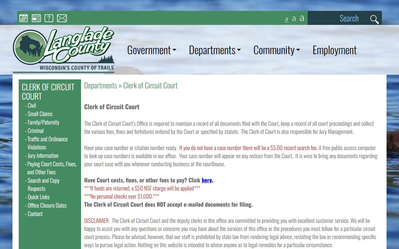 Langlade County DUI Records